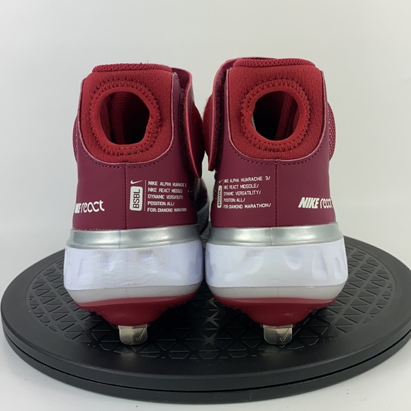 Nike Alpha Huarache Elite 3 Mid Baseball Cleats Maroon CK0745-601 Men's Size 7 - Picture 6 of 14